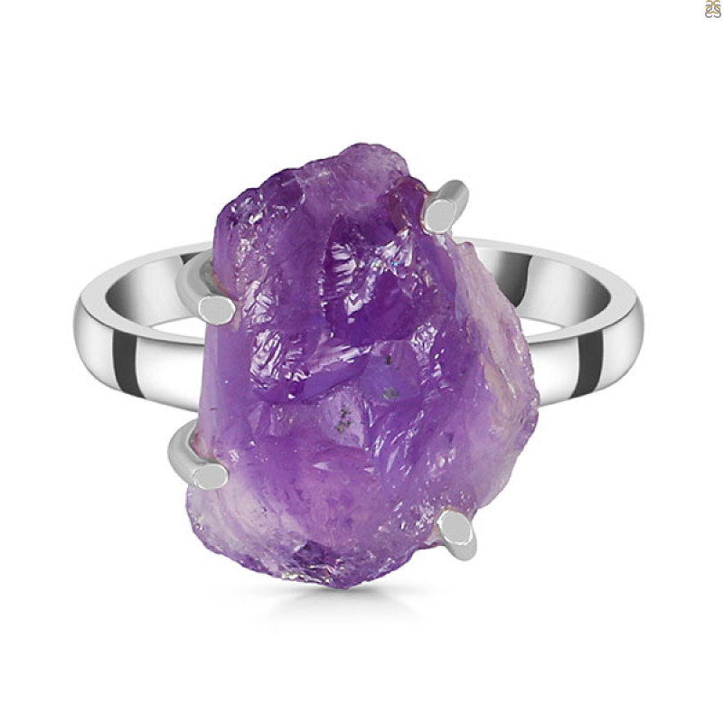 Amethyst Rough Ring-R-Size-9 AMT-2-142