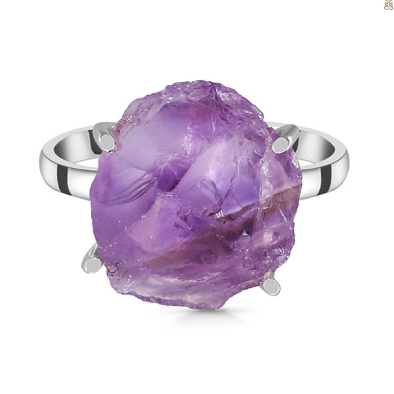 Amethyst Rough Ring-R-Size-9 AMT-2-143