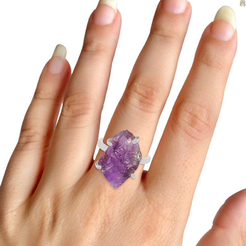 Amethyst Rough Ring-R-Size-8 AMT-2-147