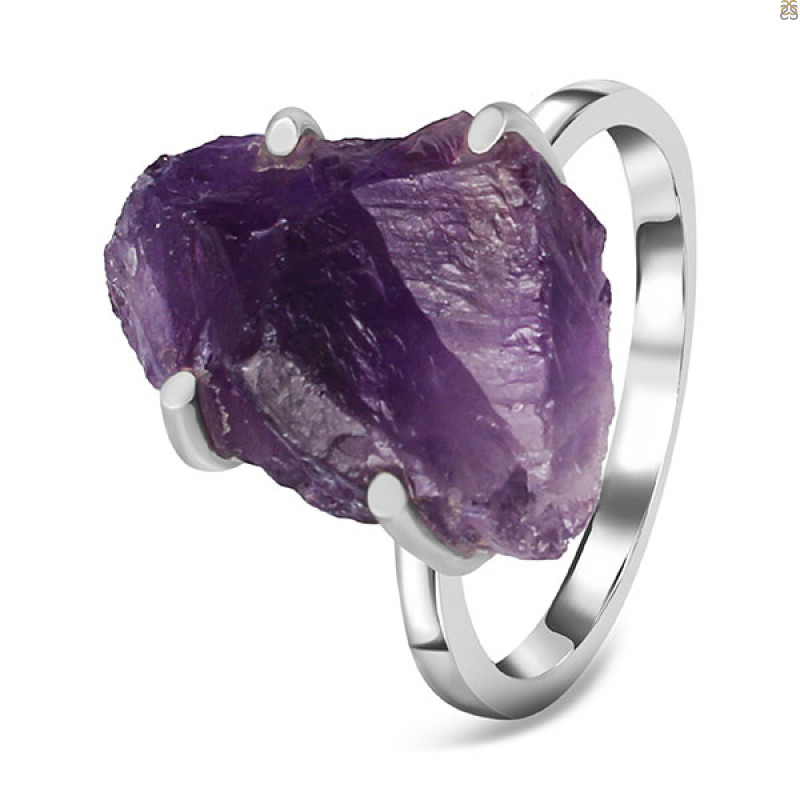 Amethyst Rough Ring-R-Size-7 AMT-2-152
