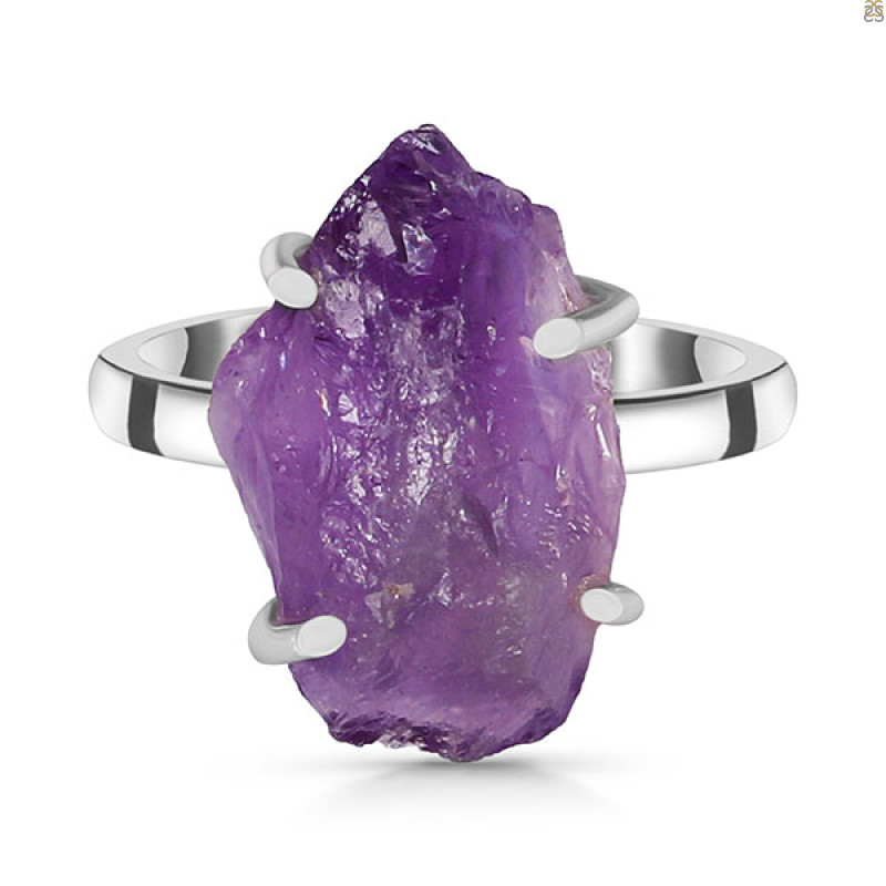 Amethyst Rough Ring-R-Size-8 AMT-2-153