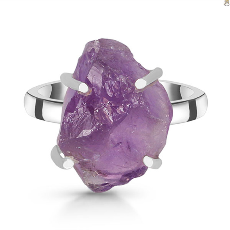Amethyst Rough Ring-R-Size-9 AMT-2-156