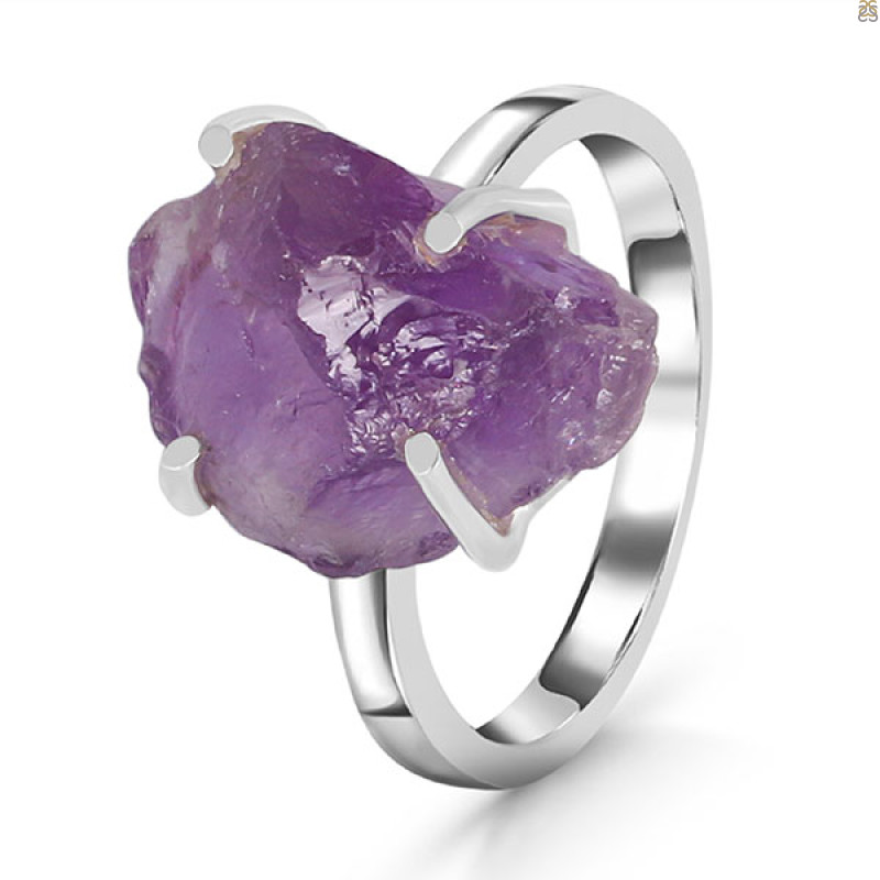 Amethyst Rough Ring-R-Size-9 AMT-2-156