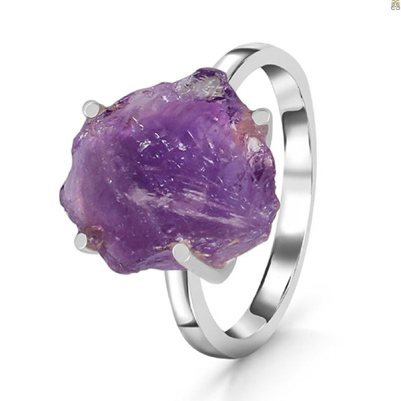 Amethyst Rough Ring-R-Size-8 AMT-2-159