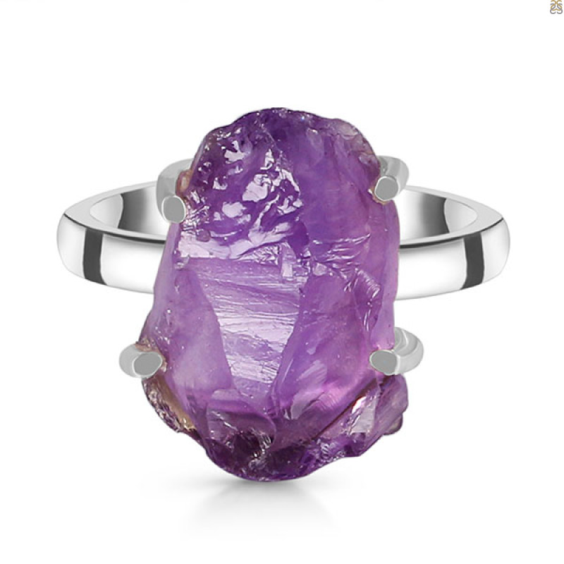 Amethyst Rough Ring-R-Size-8 AMT-2-160