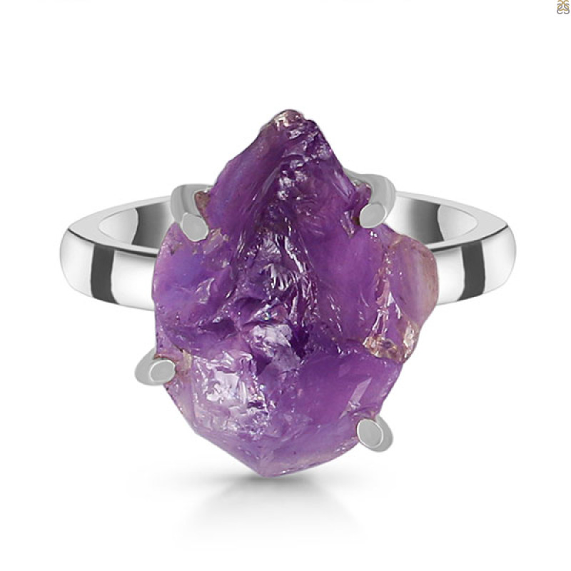 Amethyst Rough Ring-R-Size-8 AMT-2-161