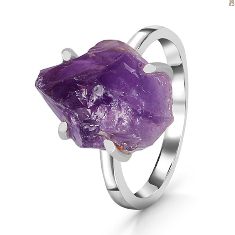 Amethyst Rough Ring-R-Size-8 AMT-2-161
