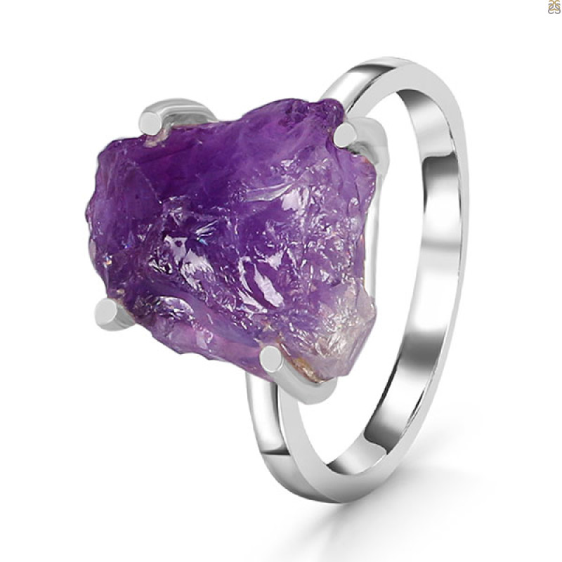 Amethyst Rough Ring-R-Size-9 AMT-2-163
