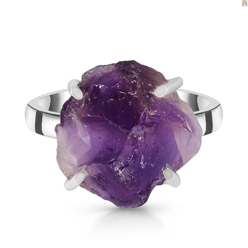 Amethyst Rough Ring-R-Size-9 AMT-2-166