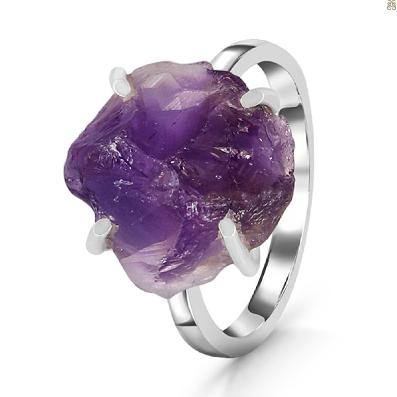 Amethyst Rough Ring-R-Size-9 AMT-2-166