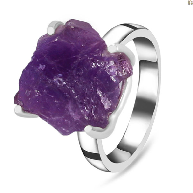 Amethyst Rough Ring-R-Size-7 AMT-2-171