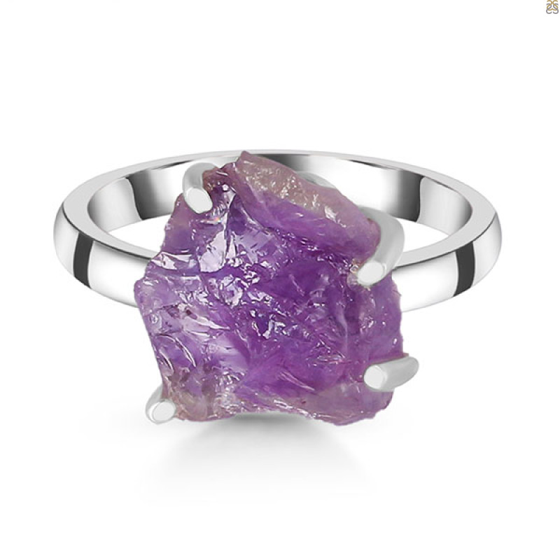 Amethyst Rough Ring-R-Size-8 AMT-2-172