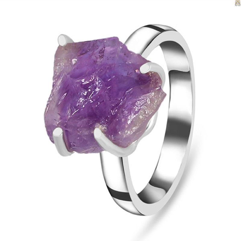 Amethyst Rough Ring-R-Size-8 AMT-2-172