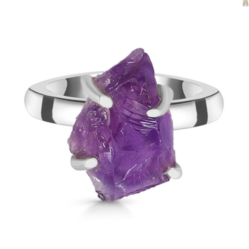 Amethyst Rough Ring-R-Size-7 AMT-2-175