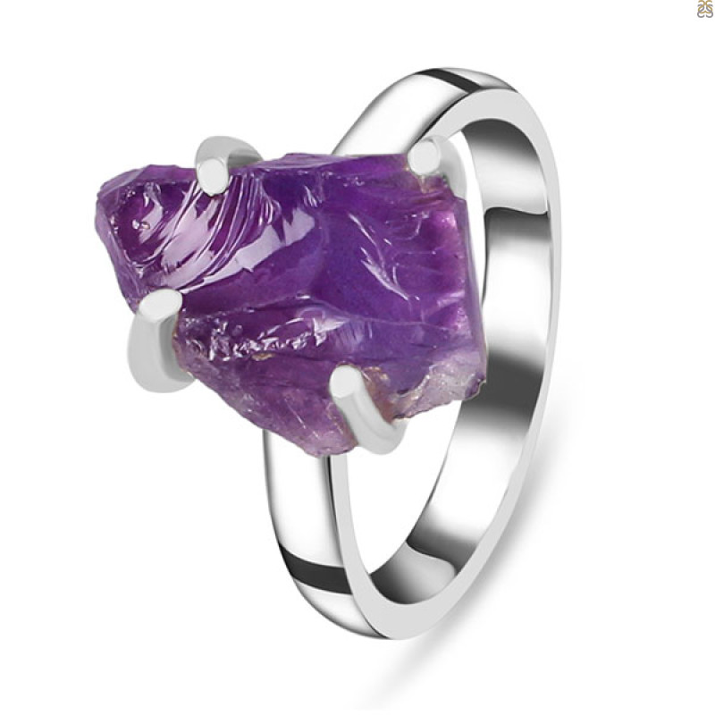 Amethyst Rough Ring-R-Size-7 AMT-2-175