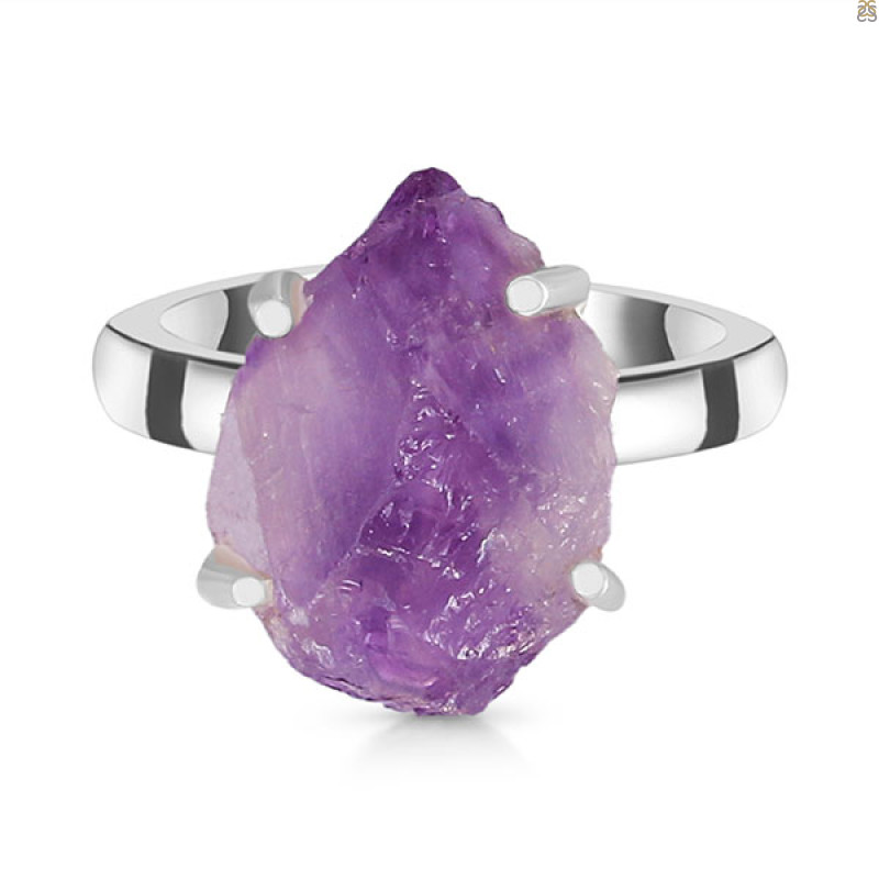 Amethyst Rough Ring-R-Size-8 AMT-2-177