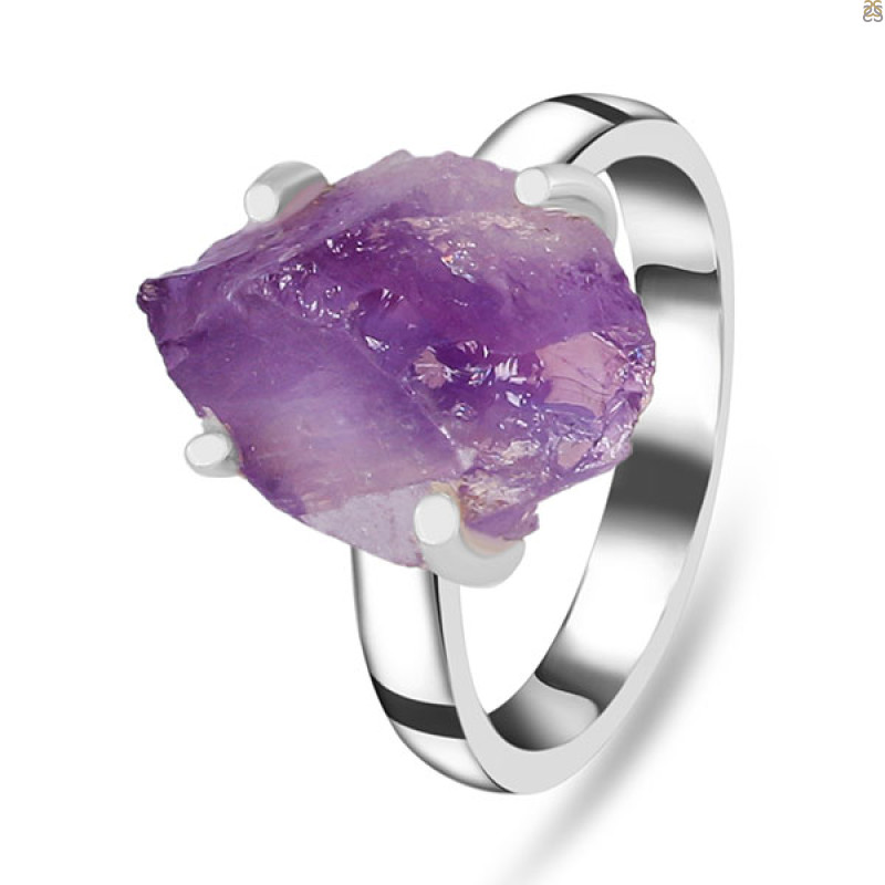 Amethyst Rough Ring-R-Size-8 AMT-2-177