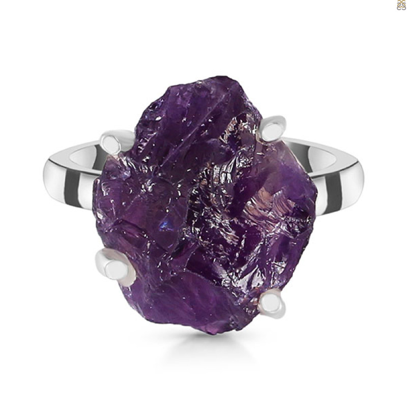 Amethyst Rough Ring-R-Size-7 AMT-2-178
