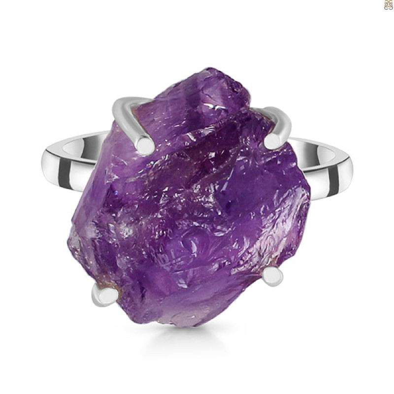 Amethyst Rough Ring-R-Size-7 AMT-2-179