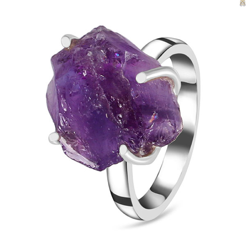 Amethyst Rough Ring-R-Size-7 AMT-2-179
