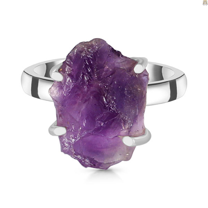 Amethyst Rough Ring-R-Size-7 AMT-2-180