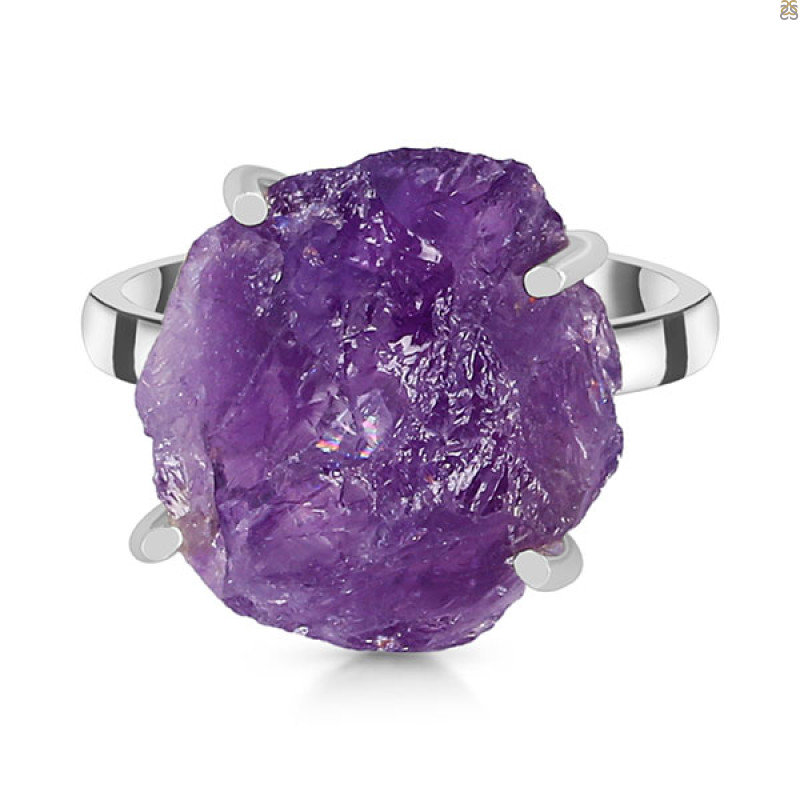 Amethyst Rough Ring-R-Size-7 AMT-2-181
