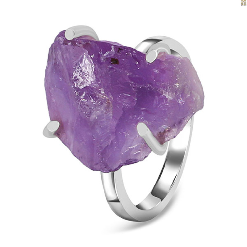 Amethyst Rough Ring-R-Size-7 AMT-2-183