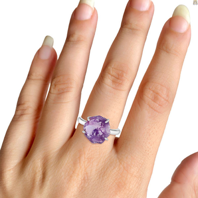 Amethyst Rough Ring-R-Size-8 AMT-2-185