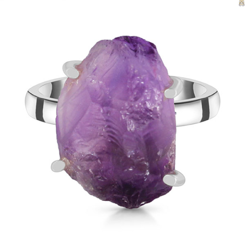 Amethyst Rough Ring-R-Size-7 AMT-2-186