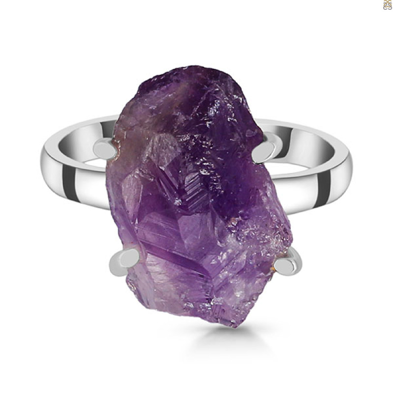 Amethyst Rough Ring-R-Size-7 AMT-2-187