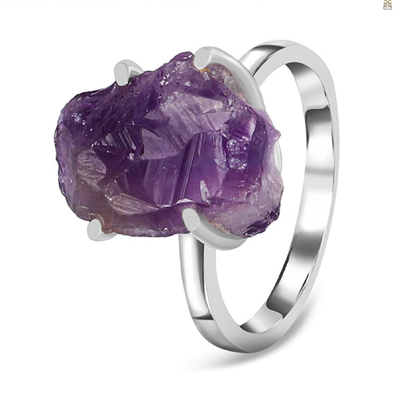 Amethyst Rough Ring-R-Size-7 AMT-2-187
