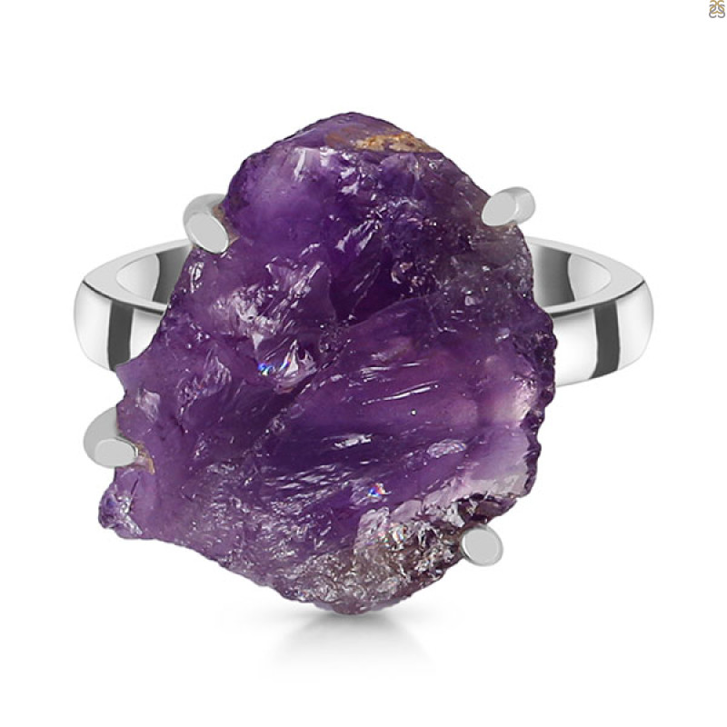 Amethyst Rough Ring-R-Size-7 AMT-2-188