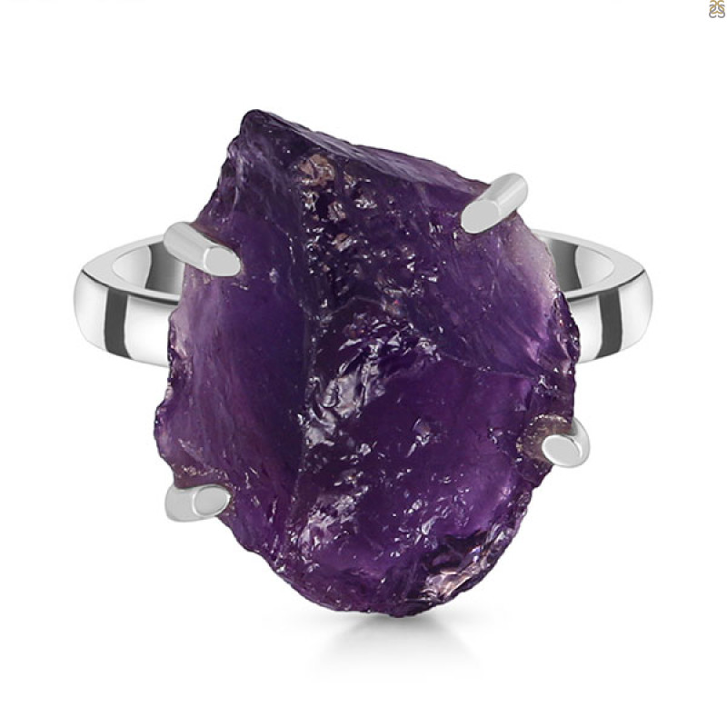 Amethyst Rough Ring-R-Size-7 AMT-2-190