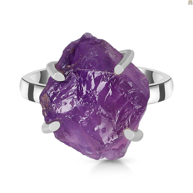 Amethyst Rough Ring-R-Size-6 AMT-2-192