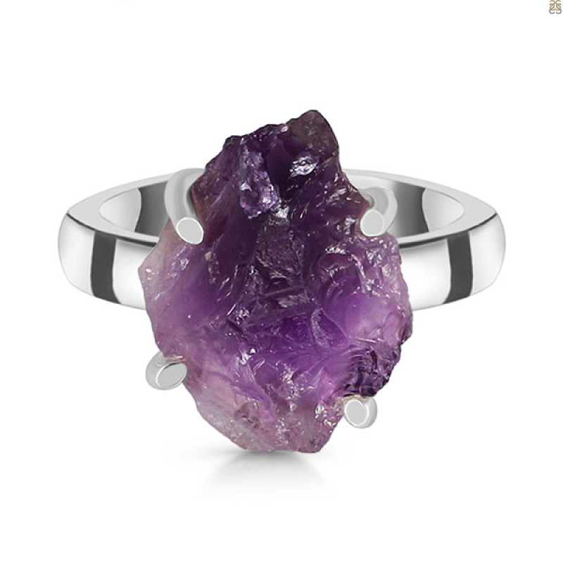 Amethyst Rough Ring-R-Size-7 AMT-2-193