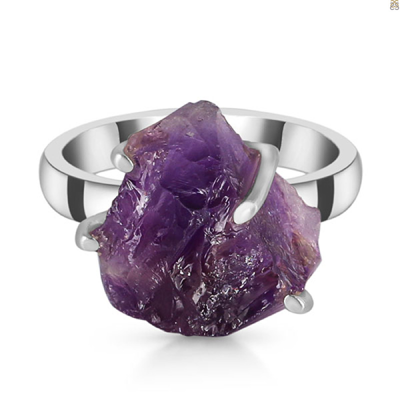 Amethyst Rough Ring-R-Size-7 AMT-2-196