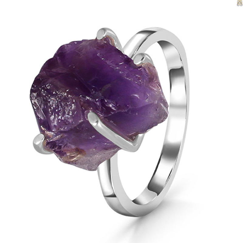 Amethyst Rough Ring-R-Size-7 AMT-2-196