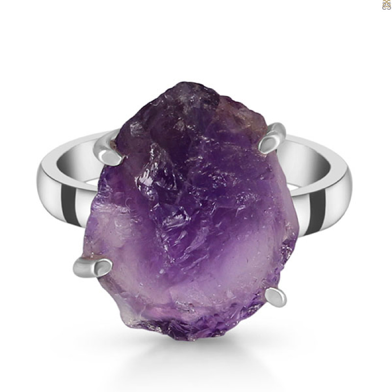 Amethyst Rough Ring-R-Size-9 AMT-2-197
