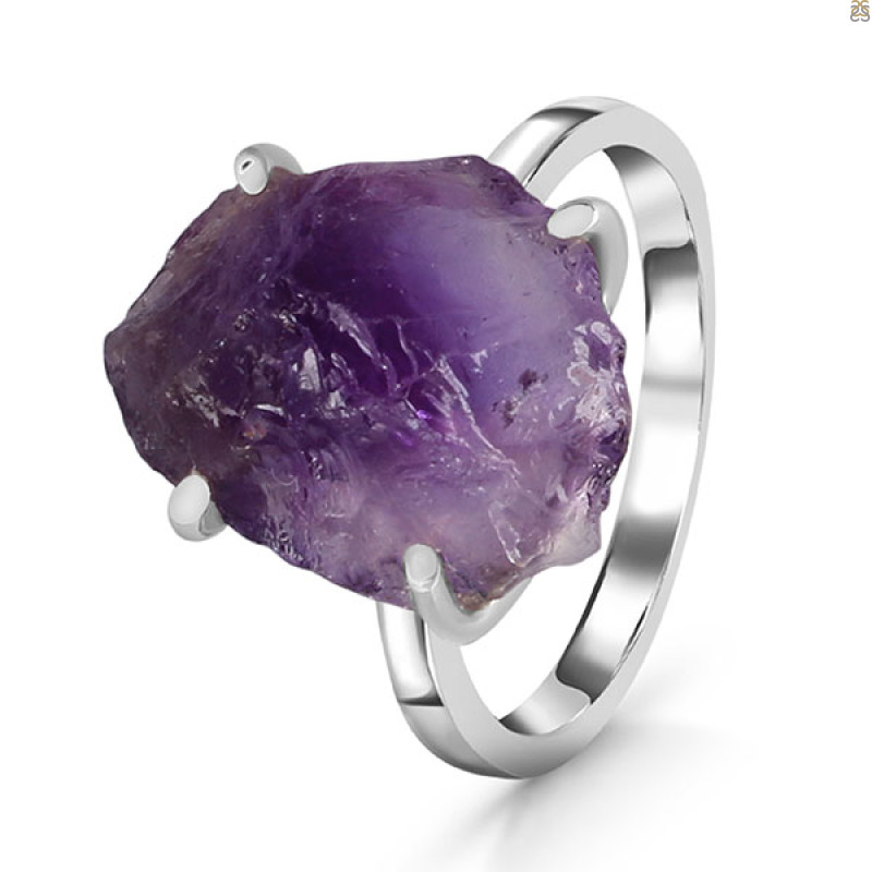 Amethyst Rough Ring-R-Size-9 AMT-2-197
