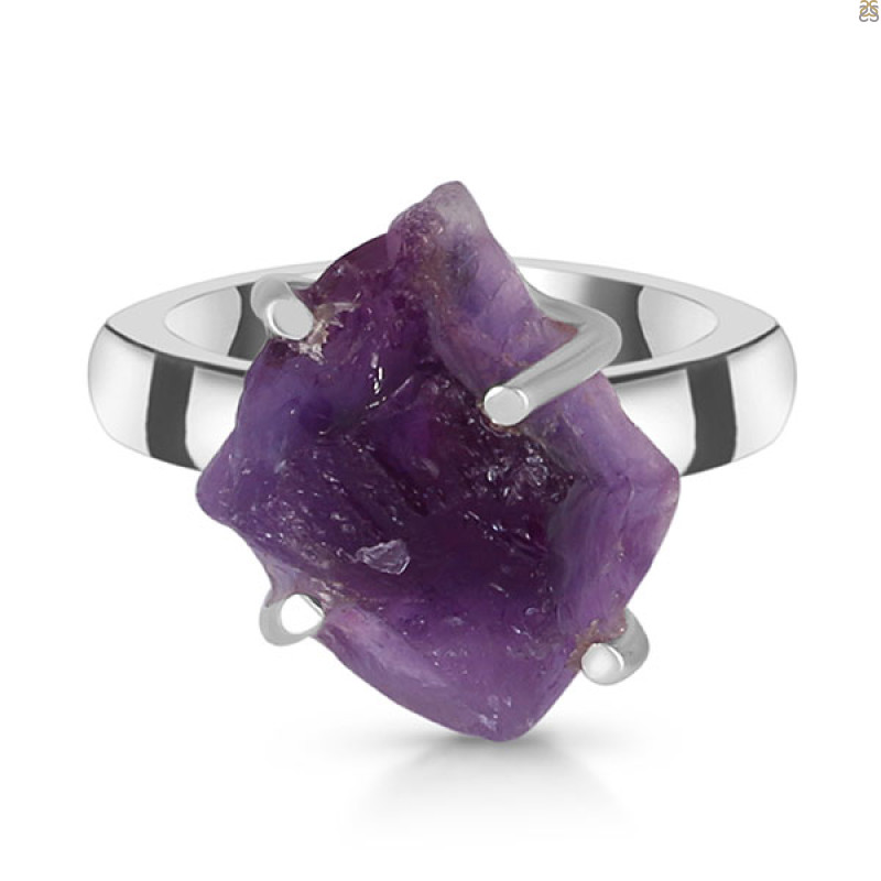 Amethyst Rough Ring-R-Size-6 AMT-2-198