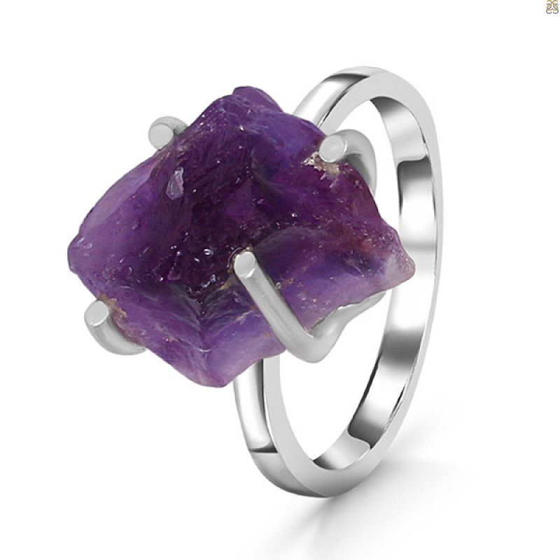 Amethyst Rough Ring-R-Size-6 AMT-2-198