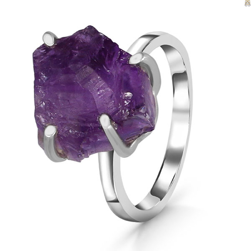Amethyst Rough Ring-R-Size-6 AMT-2-199