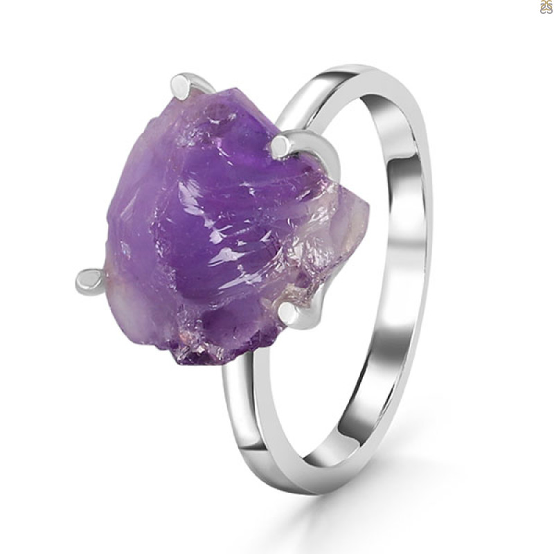 Amethyst Rough Ring-R-Size-8 AMT-2-201