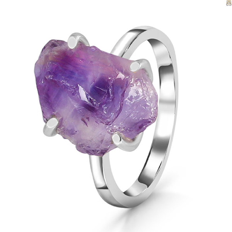 Amethyst Rough Ring-R-Size-8 AMT-2-202