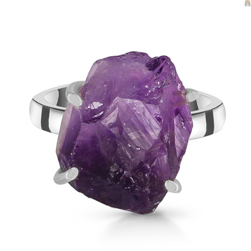 Amethyst Rough Ring-R-Size-7 AMT-2-203