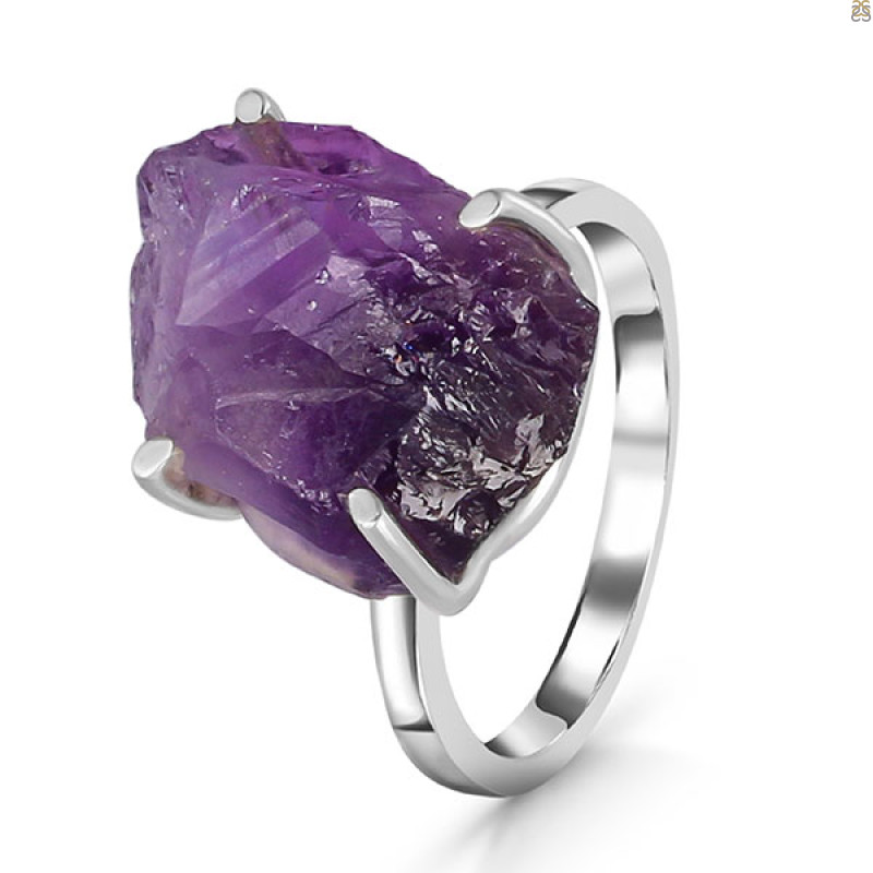 Amethyst Rough Ring-R-Size-7 AMT-2-203