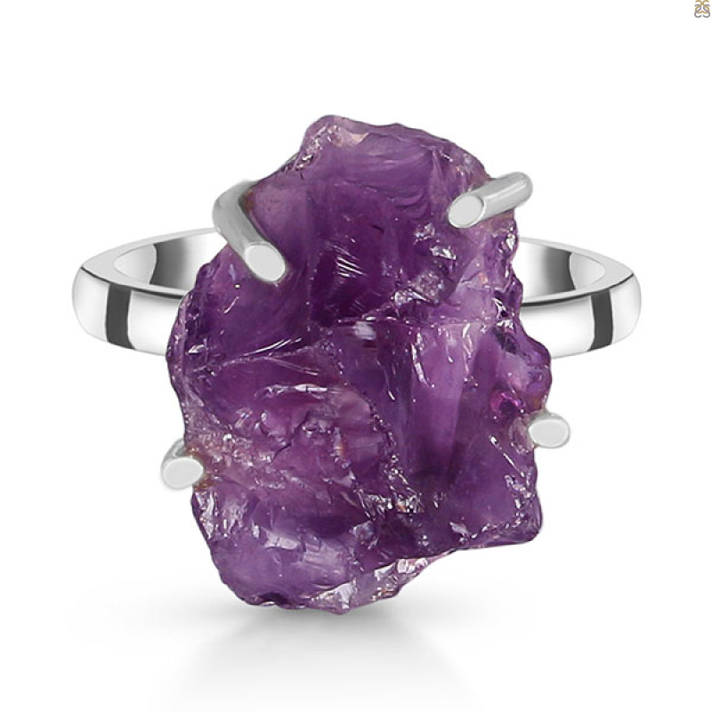 Amethyst Rough Ring-R-Size-7 AMT-2-204