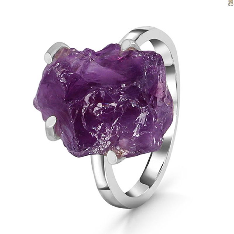 Amethyst Rough Ring-R-Size-7 AMT-2-204