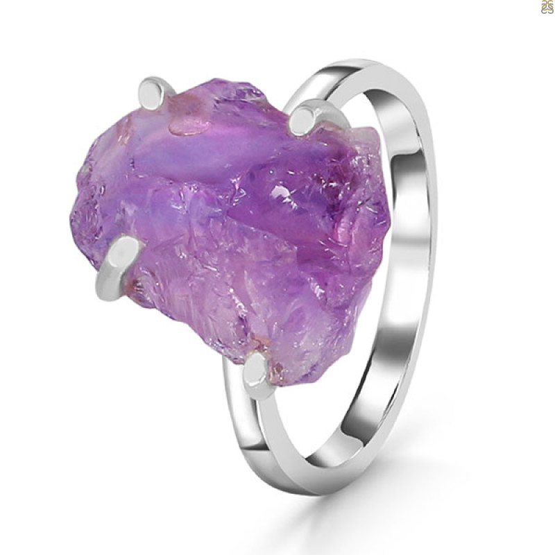 Amethyst Rough Ring-R-Size-6 AMT-2-205