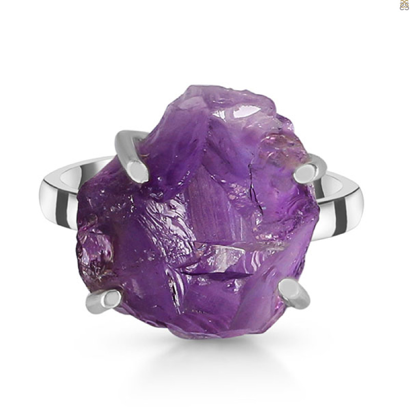 Amethyst Rough Ring-R-Size-6 AMT-2-206